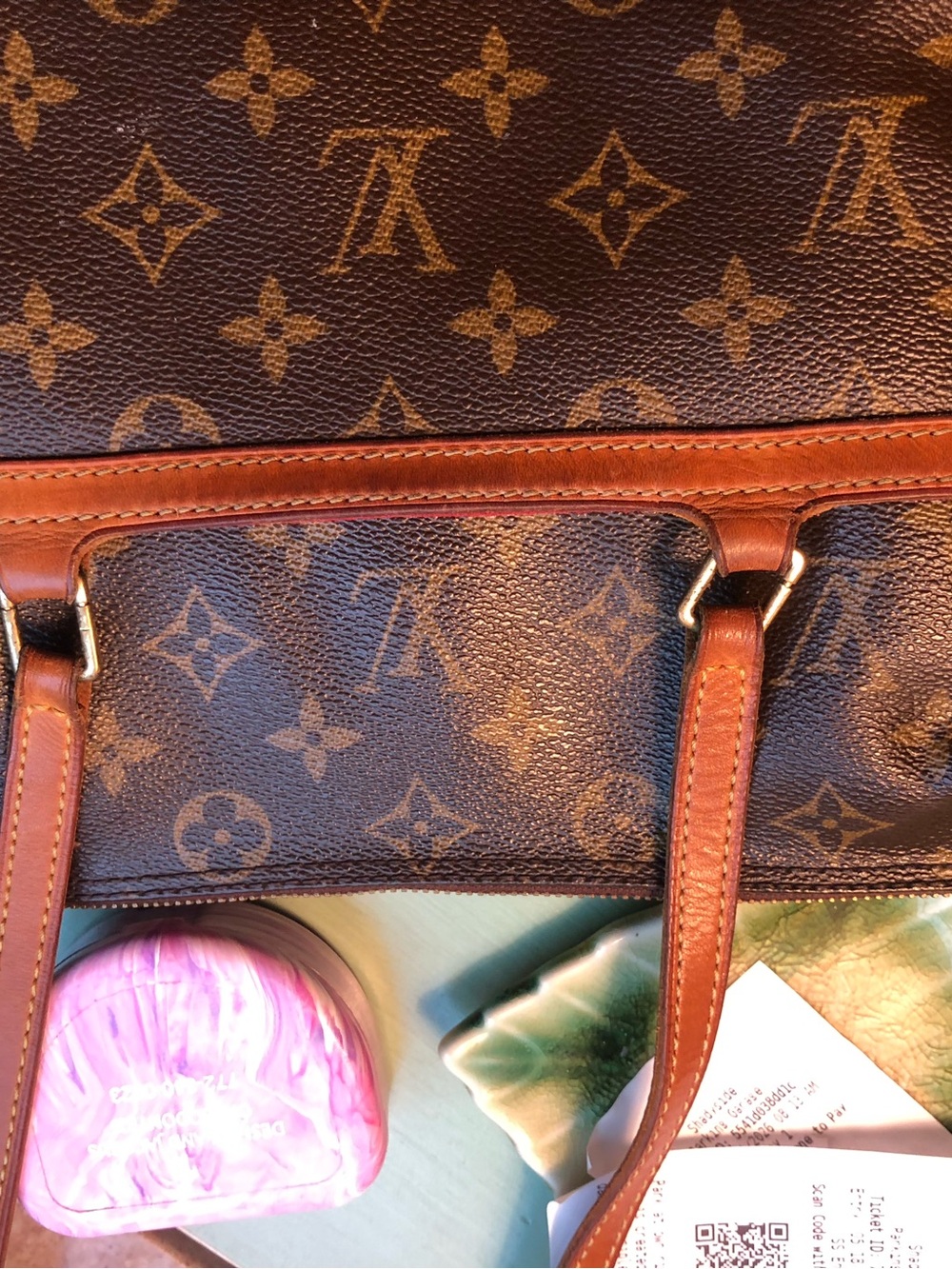Louis Vuitton Red Suede Interior Shoulder Bag with Vachetta Trim - Picture 5 of 14